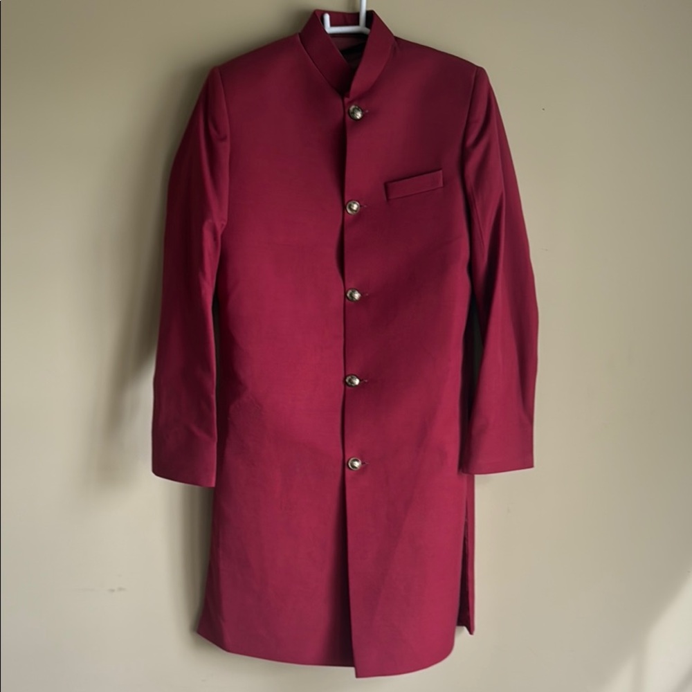 Boys burgundy sherwani
